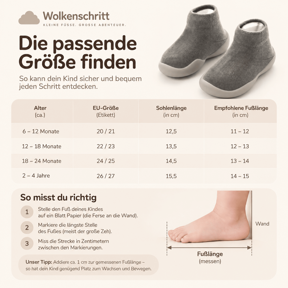 Wolkenschritt - Weiche Lauflernschuhe für kleine Entdecker - Maison-Marcelina