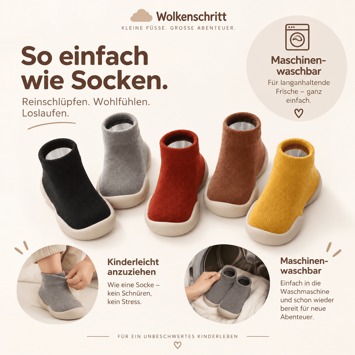 Wolkenschritt - Weiche Lauflernschuhe für kleine Entdecker - Maison-Marcelina