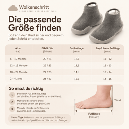 Wolkenschritt - Weiche Lauflernschuhe für kleine Entdecker - Maison-Marcelina
